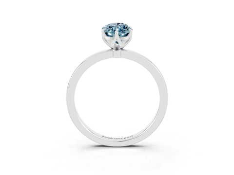 White gold Marquise Cut Solitaire Diamond Ring with Thin Band and Four-Prong Setting_3