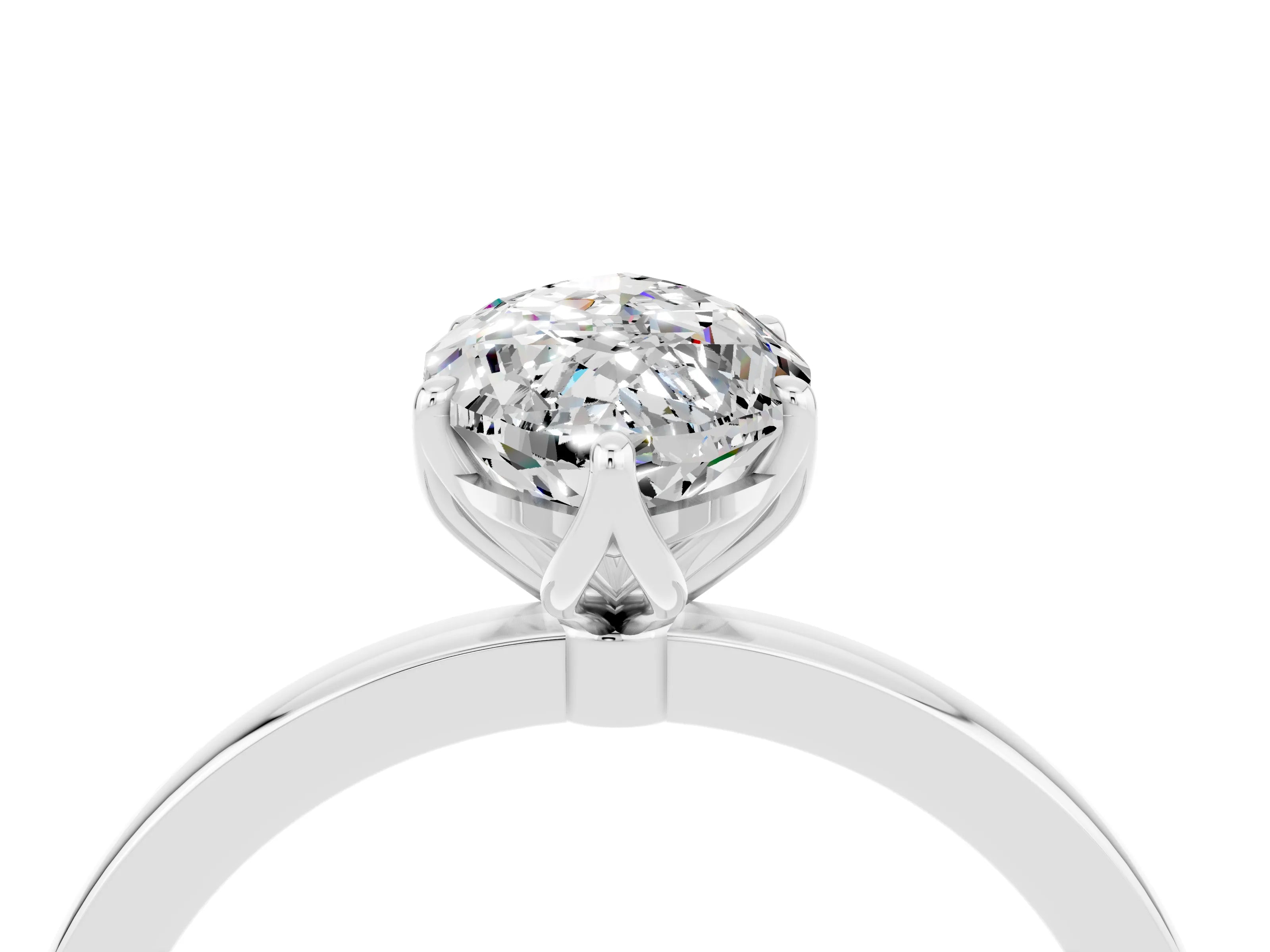 White gold Marquise Cut Solitaire Diamond Ring with Thin Band and Four-Prong Setting_4
