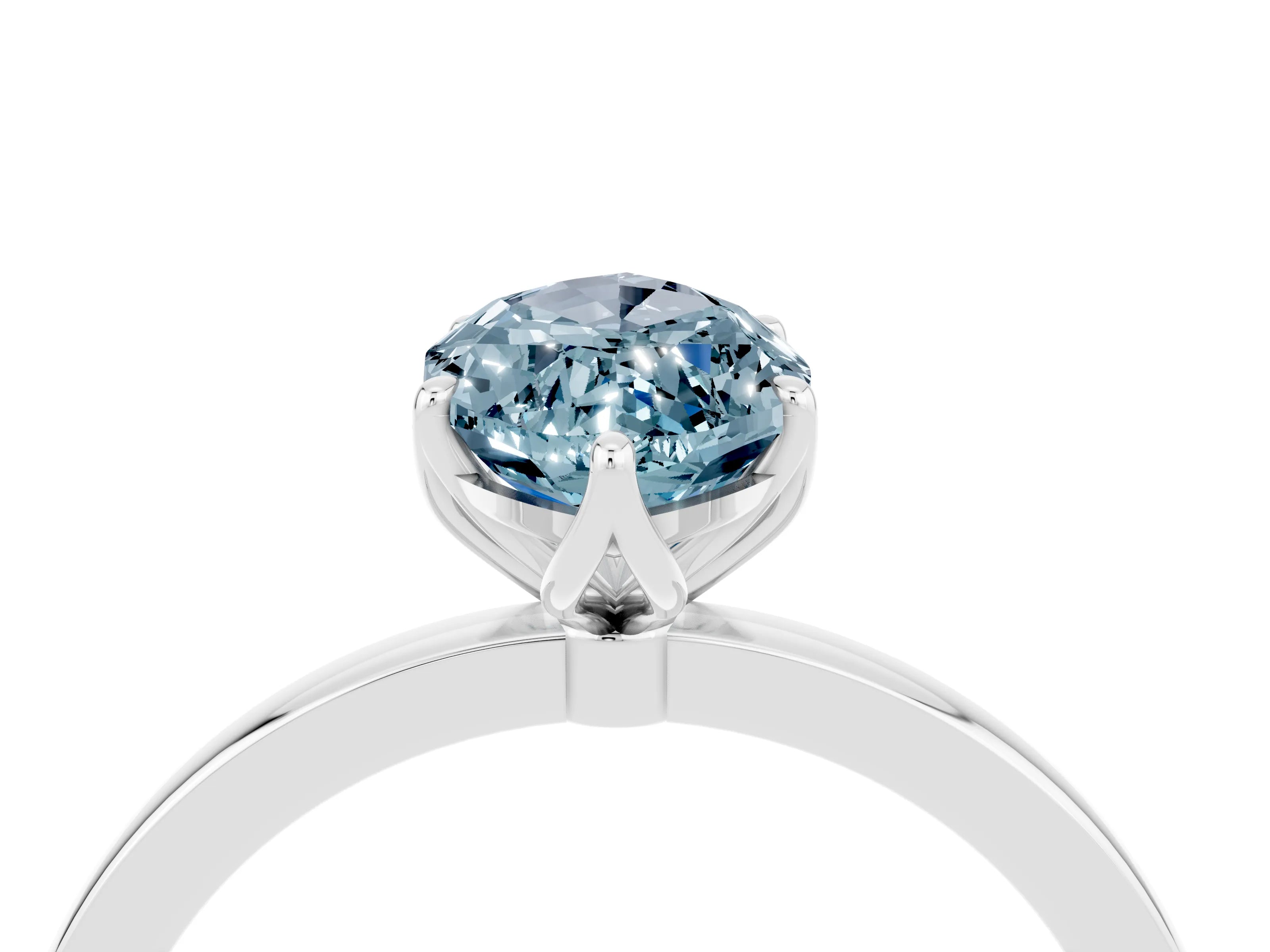 White gold Marquise Cut Solitaire Diamond Ring with Thin Band and Four-Prong Setting_4