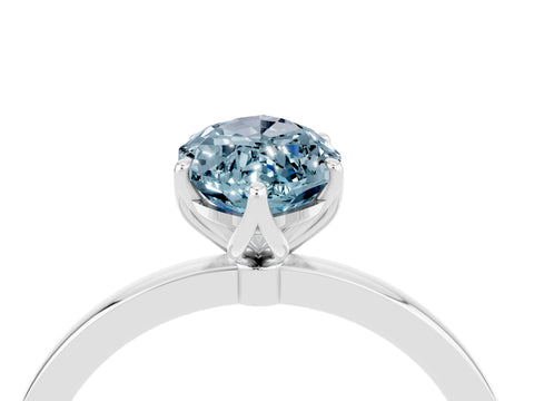 White gold Marquise Cut Solitaire Diamond Ring with Thin Band and Four-Prong Setting_4