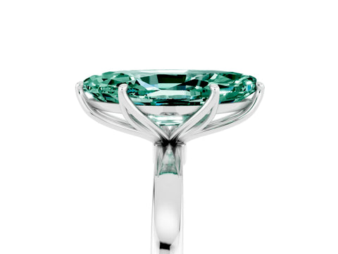 White gold Marquise Cut Solitaire Diamond Ring with Thin Band and Four-Prong Setting_5