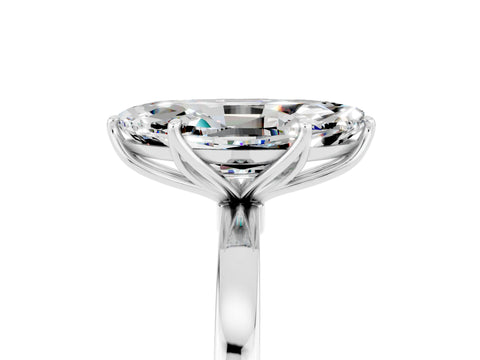 White gold Marquise Cut Solitaire Diamond Ring with Thin Band and Four-Prong Setting_5