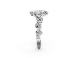 White gold Marquise Cut Solitaire Diamond Twisted Band with Pave Setting_94