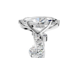 White gold Marquise Cut Solitaire Diamond Twisted Band with Pave Setting_97
