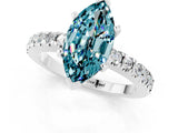 White gold Marquise Cut Solitaire Diamond with Pavé Band and Four-Prong Setting_1