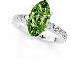 White gold Marquise Cut Solitaire Diamond with Pavé Band and Four-Prong Setting_1