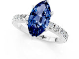 White gold Marquise Cut Solitaire Diamond with Pavé Band and Four-Prong Setting_1