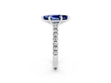 White gold Marquise Cut Solitaire Diamond with Pavé Band and Four-Prong Setting_2