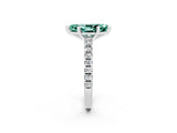 White gold Marquise Cut Solitaire Diamond with Pavé Band and Four-Prong Setting_2