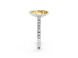 White gold Marquise Cut Solitaire Diamond with Pavé Band and Four-Prong Setting_2