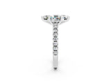 White gold Marquise Cut Solitaire Diamond with Pavé Band and Four-Prong Setting_2