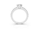 White gold Marquise Cut Solitaire Diamond with Pavé Band and Four-Prong Setting_3