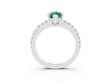 White gold Marquise Cut Solitaire Diamond with Pavé Band and Four-Prong Setting_3