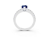 White gold Marquise Cut Solitaire Diamond with Pavé Band and Four-Prong Setting_3