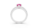 White gold Marquise Cut Solitaire Diamond with Pavé Band and Four-Prong Setting_3