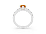 White gold Marquise Cut Solitaire Diamond with Pavé Band and Four-Prong Setting_3