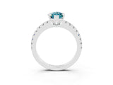 White gold Marquise Cut Solitaire Diamond with Pavé Band and Four-Prong Setting_3