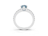 White gold Marquise Cut Solitaire Diamond with Pavé Band and Four-Prong Setting_3