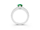 White gold Marquise Cut Solitaire Diamond with Pavé Band and Four-Prong Setting_3
