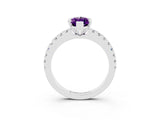 White gold Marquise Cut Solitaire Diamond with Pavé Band and Four-Prong Setting_3