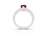 White gold Marquise Cut Solitaire Diamond with Pavé Band and Four-Prong Setting_3
