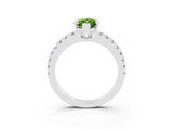 White gold Marquise Cut Solitaire Diamond with Pavé Band and Four-Prong Setting_3