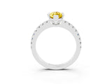 White gold Marquise Cut Solitaire Diamond with Pavé Band and Four-Prong Setting_3