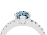 White gold Marquise Cut Solitaire Diamond with Pavé Band and Four-Prong Setting_4
