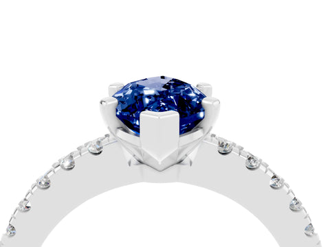 White gold Marquise Cut Solitaire Diamond with Pavé Band and Four-Prong Setting_4