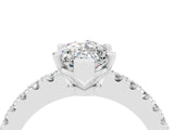 White gold Marquise Cut Solitaire Diamond with Pavé Band and Four-Prong Setting_4