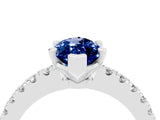 White gold Marquise Cut Solitaire Diamond with Pavé Band and Four-Prong Setting_4