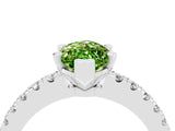 White gold Marquise Cut Solitaire Diamond with Pavé Band and Four-Prong Setting_4