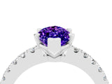 White gold Marquise Cut Solitaire Diamond with Pavé Band and Four-Prong Setting_4
