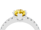 White gold Marquise Cut Solitaire Diamond with Pavé Band and Four-Prong Setting_4