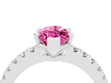 White gold Marquise Cut Solitaire Diamond with Pavé Band and Four-Prong Setting_4