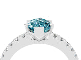 White gold Marquise Cut Solitaire Diamond with Pavé Band and Four-Prong Setting_4