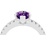 White gold Marquise Cut Solitaire Diamond with Pavé Band and Four-Prong Setting_4