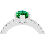 White gold Marquise Cut Solitaire Diamond with Pavé Band and Four-Prong Setting_4