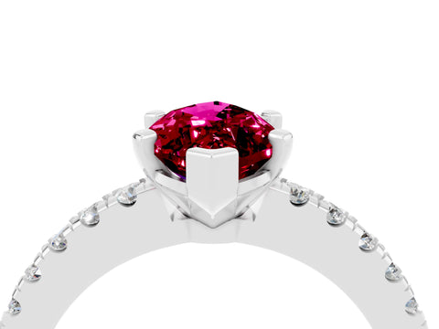 White gold Marquise Cut Solitaire Diamond with Pavé Band and Four-Prong Setting_4