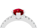 White gold Marquise Cut Solitaire Diamond with Pavé Band and Four-Prong Setting_4