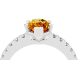 White gold Marquise Cut Solitaire Diamond with Pavé Band and Four-Prong Setting_4