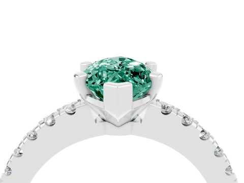 White gold Marquise Cut Solitaire Diamond with Pavé Band and Four-Prong Setting_4