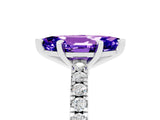 White gold Marquise Cut Solitaire Diamond with Pavé Band and Four-Prong Setting_5