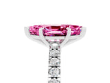 White gold Marquise Cut Solitaire Diamond with Pavé Band and Four-Prong Setting_5