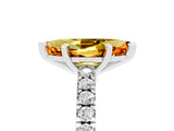 White gold Marquise Cut Solitaire Diamond with Pavé Band and Four-Prong Setting_5