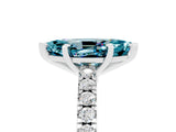 White gold Marquise Cut Solitaire Diamond with Pavé Band and Four-Prong Setting_5