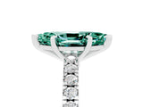 White gold Marquise Cut Solitaire Diamond with Pavé Band and Four-Prong Setting_5