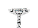 White gold Marquise Cut Solitaire Diamond with Pavé Band and Four-Prong Setting_5