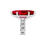 White gold Marquise Cut Solitaire Diamond with Pavé Band and Four-Prong Setting_5