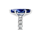 White gold Marquise Cut Solitaire Diamond with Pavé Band and Four-Prong Setting_5